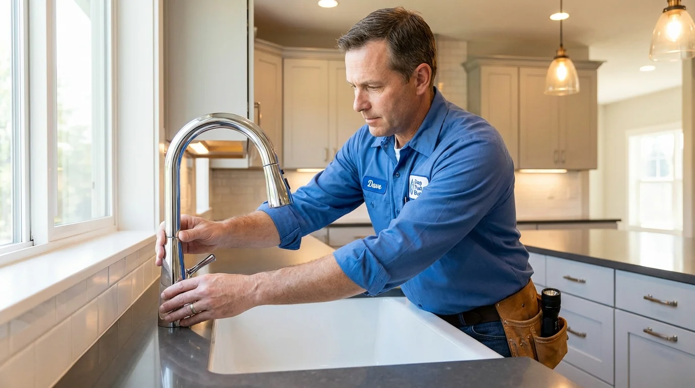 Kitchen faucet installation by Johns Plumbing LLC in Dixmont