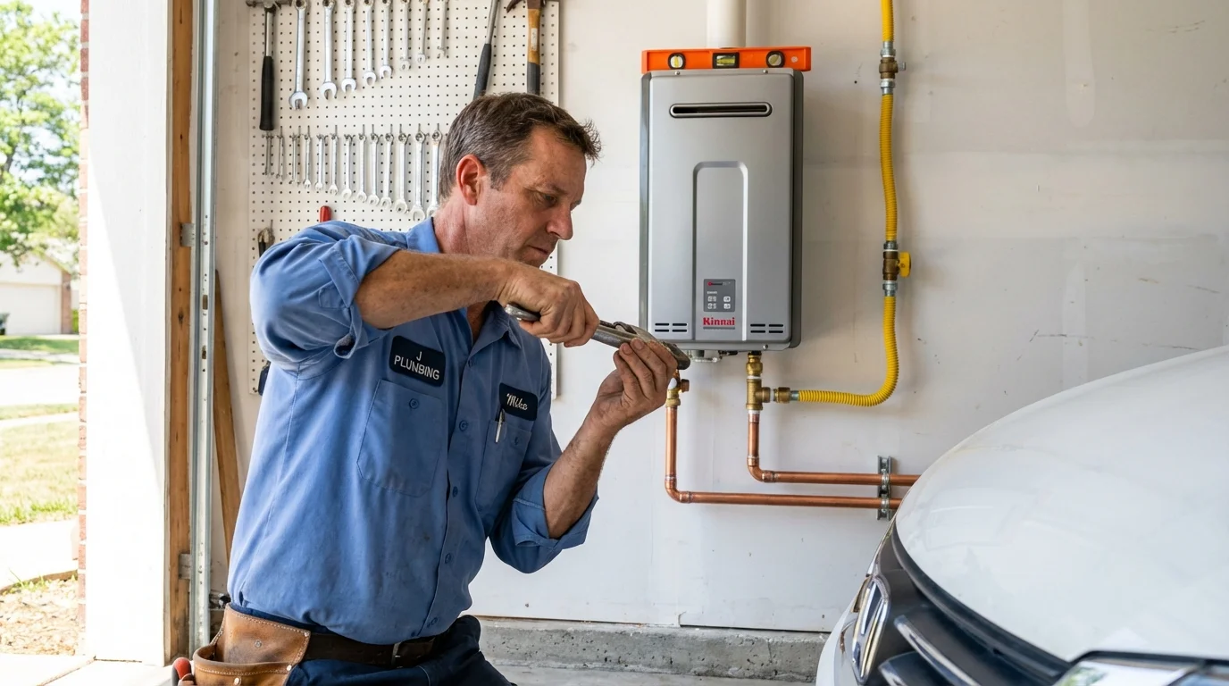 Tankless water heater installation by a Johns Plumbing LLC plumber in Dixmont